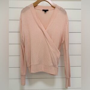 J. Crew Light Pink Knit Top with Faux Wrap